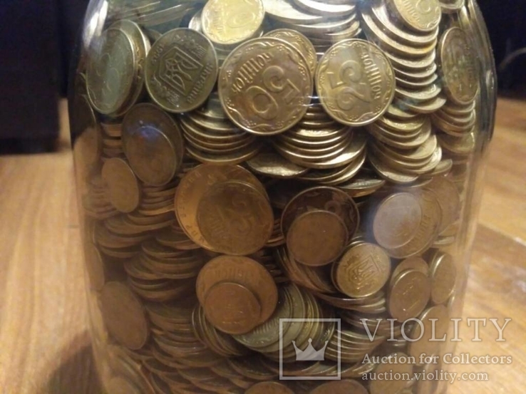 Банка денег, мелочи, гривен, монет., фото №6