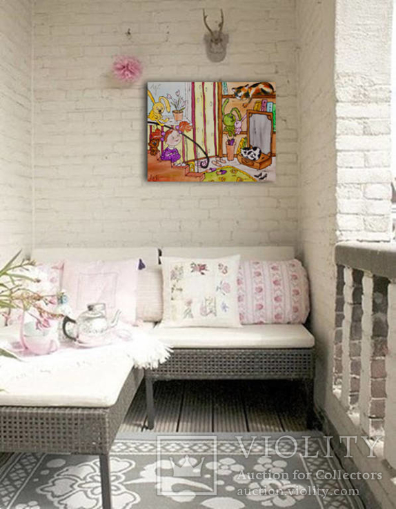 Картина батик Уютный дом, 45х60см., фото №3