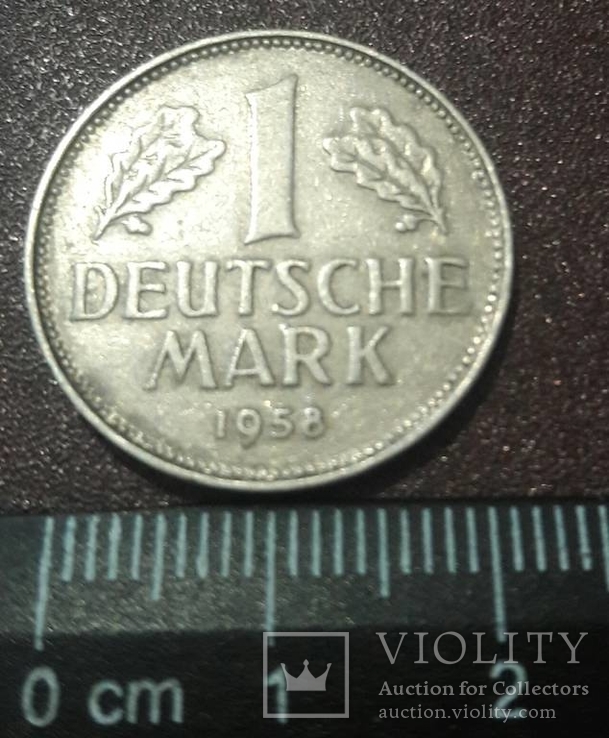 1 марка 1958 Західна Німеччина (ФРН) (G), фото №2