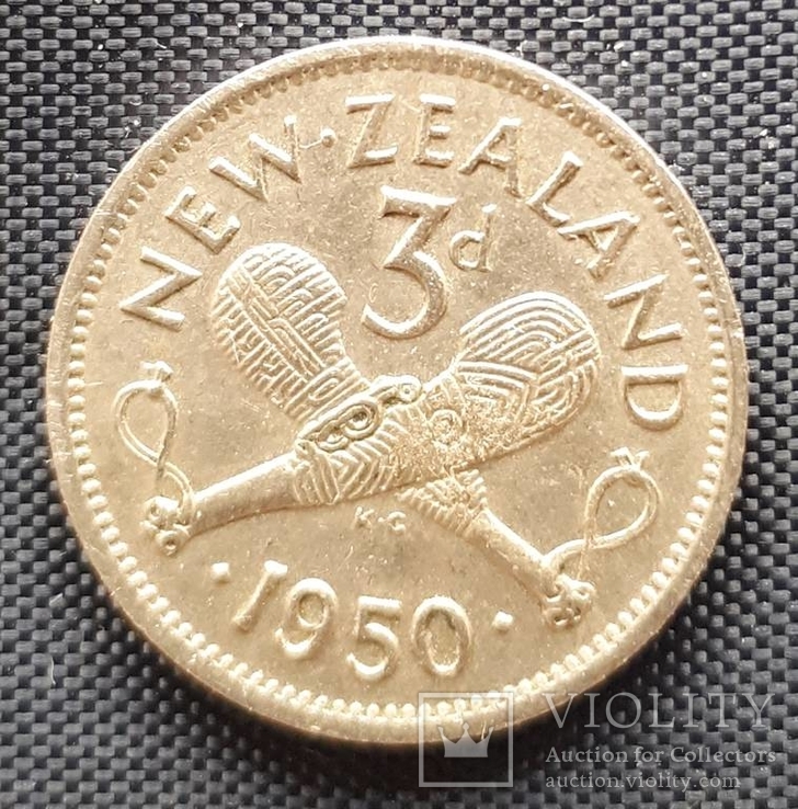 3 пенни Новая Зеландия Георг VI 1950г.