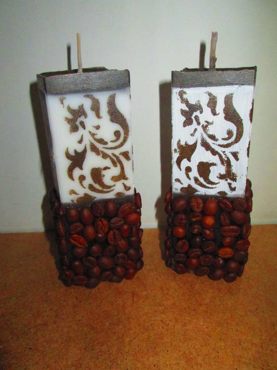 Kawowe aromatyczne świeczki dekoracyjne - prezent, pamiątka, handmade, numer zdjęcia 2