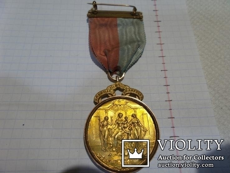 Масонская медаль 1913 год. позолота знак масон 1925, фото №10
