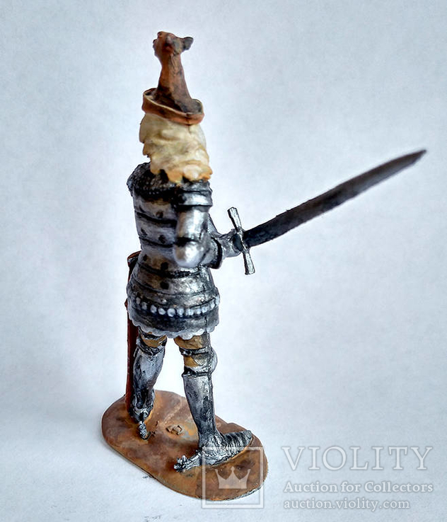 Оловянный солдатик миниатюра рыцарь сэр Джон де Фоксли, 1378 г. 1/32, ручная раскраска, фото №4