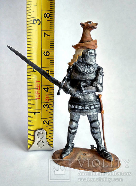 Оловянный солдатик миниатюра рыцарь сэр Джон де Фоксли, 1378 г. 1/32, ручная раскраска, фото №8
