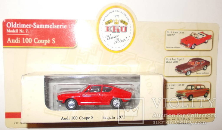 Audi 100 Coupe S 1971, Oldtimer Sammelserie, Modell Nr. 7, 1:64, фото №3