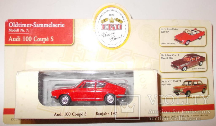 Audi 100 Coupe S 1971, Oldtimer Sammelserie, Modell Nr. 7, 1:64, фото №4