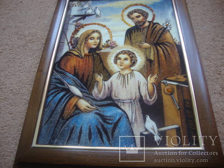 Картина из янтаря святая семья, фото №2