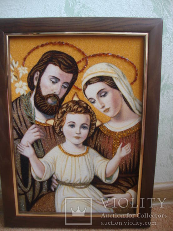 Икона из янтаря Святая семья №3, фото №2
