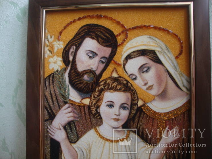 Икона из янтаря Святая семья №3, фото №5
