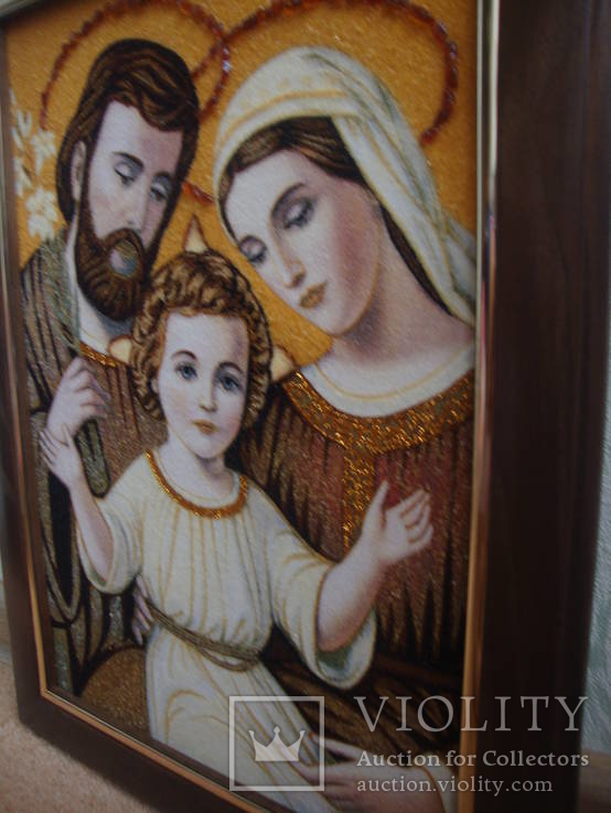 Икона из янтаря Святая семья №3, фото №7