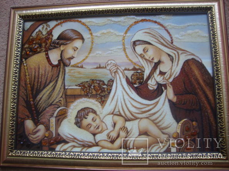 Икона ис янтаря святая семья, фото №3