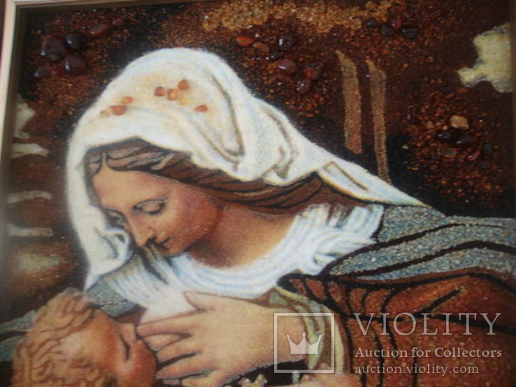 Икона из янтаря Кормящая Богородица №2, фото №4