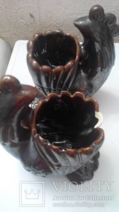 Керамическая ваза, конфетница пара "Птицы", фото №3