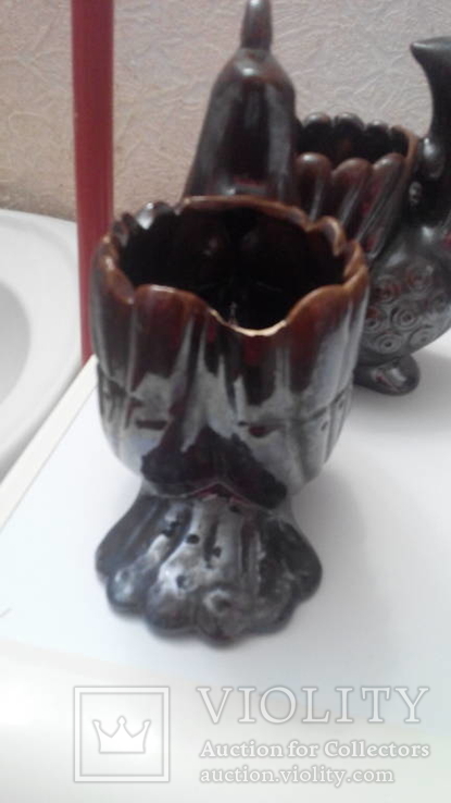 Керамическая ваза, конфетница пара "Птицы", фото №7