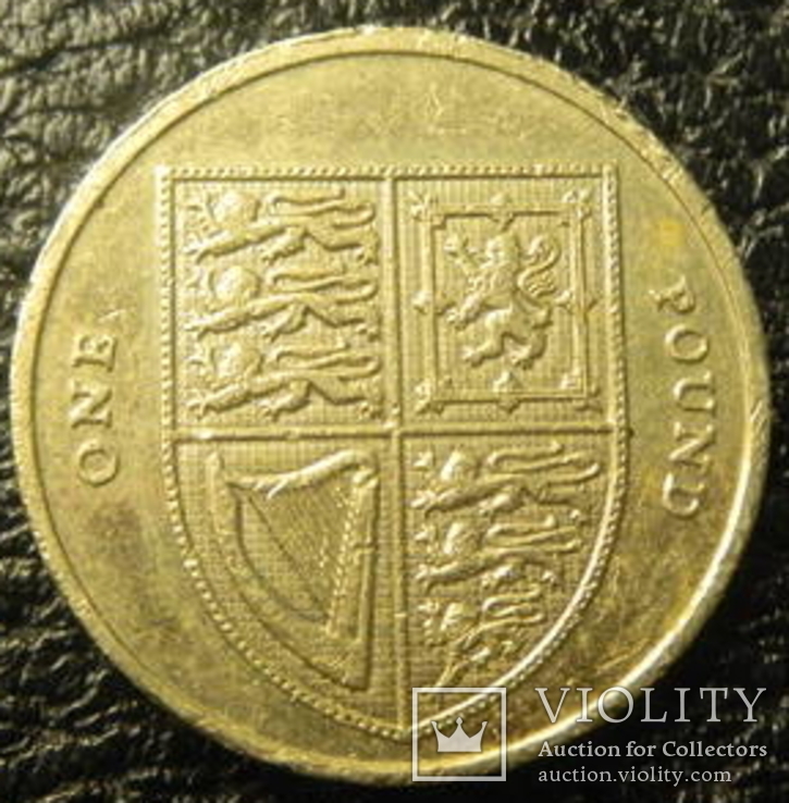 1 фунт Британія 2015 старий профіль Королеви, фото №2