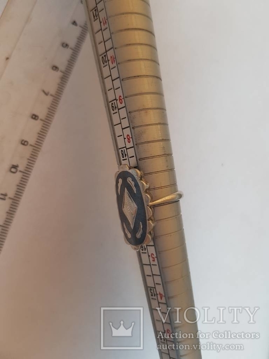 СССР кольцо 925 проба серебро. Чернь. Размер 17., фото №5