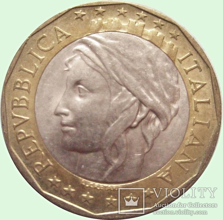 156.Италия 1000 лир, 1998 год, фото №3