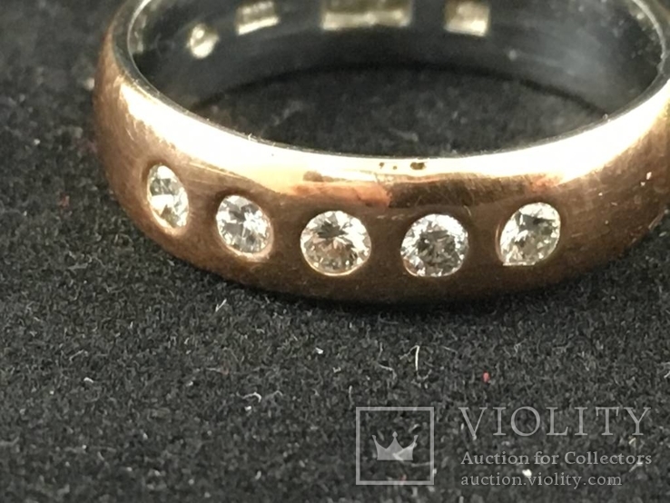 Платиновое и золотое кольцо с бриллиантами  СССР биметалл, фото №8