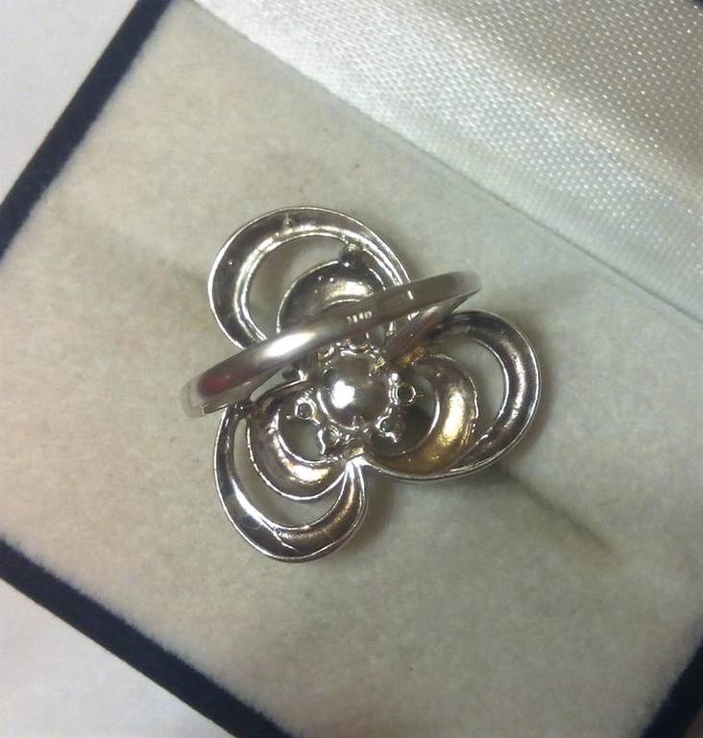 Серебряный перстень с культивированным жемчугом, фото №3