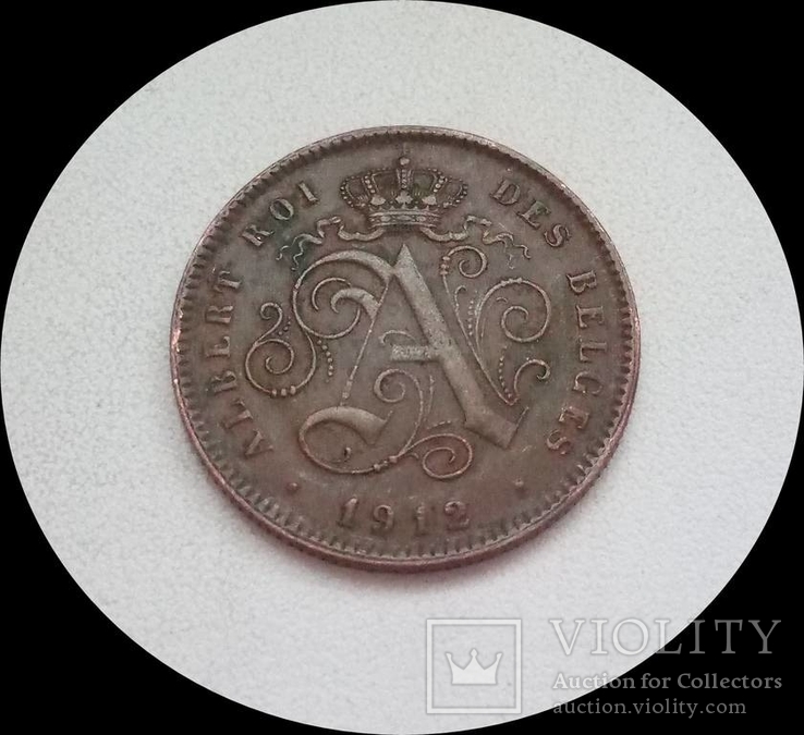 Бельгия 2 цента 1912 г., фото №3
