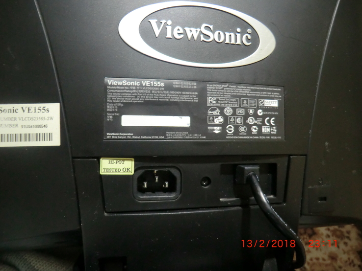 TFT Монитор ViewSonic VЕ155s Рабочий (#43), photo number 8