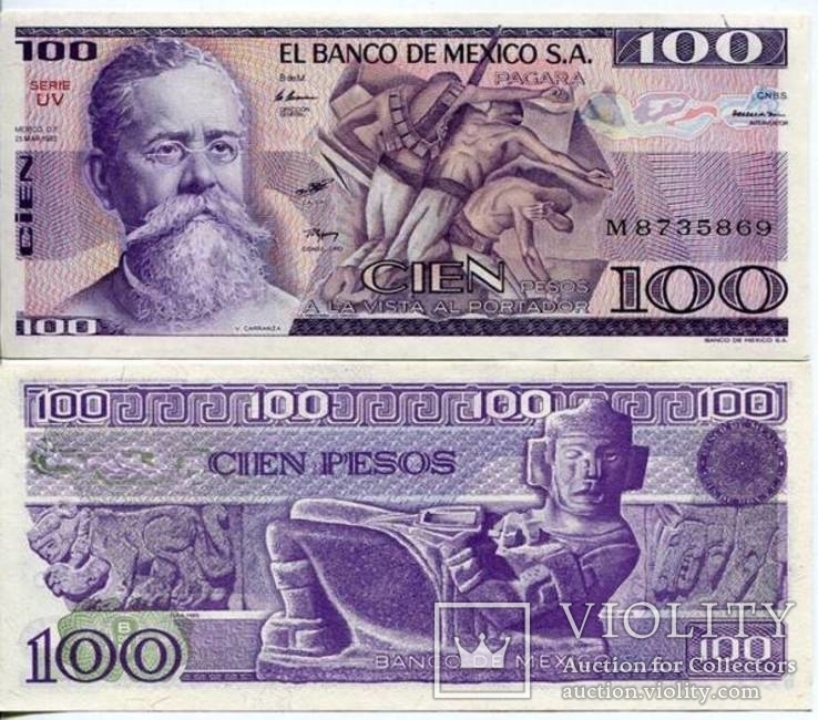 Мексика / Mexico 100 Pesos 1982 Pick 74С UNC