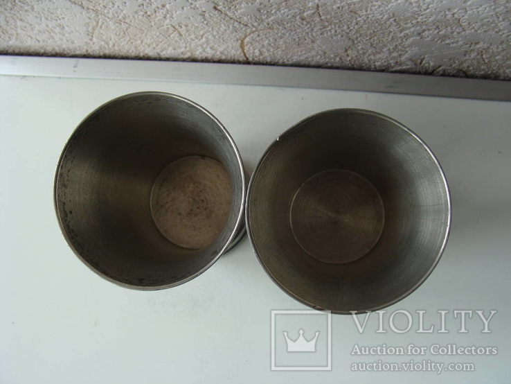 Кувшин ваза сосуд + 2 стакана стопки рюмки. Клеймо Artina SKS 95% Zinn., фото №19