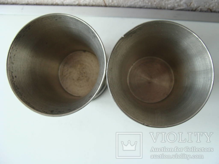 Кувшин ваза сосуд + 2 стакана стопки рюмки. Клеймо Artina SKS 95% Zinn., фото №20