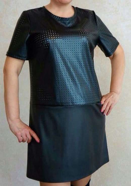 Стильное нарядное платье на праздники эко-кожа, фото №2