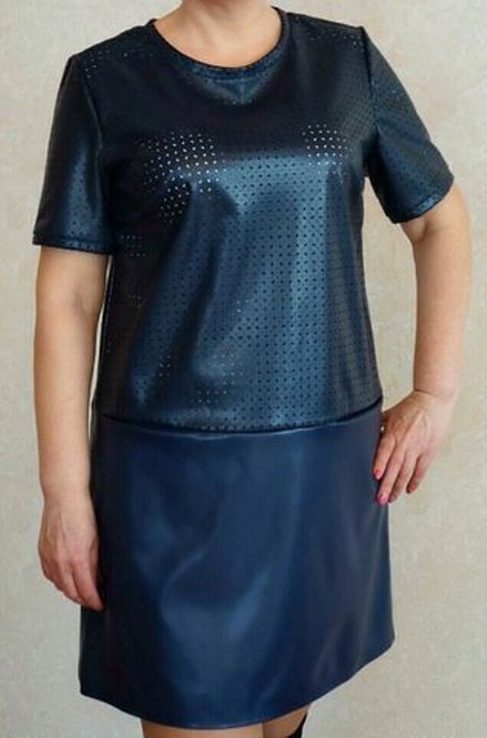 Стильное нарядное платье на праздники эко-кожа, фото №3