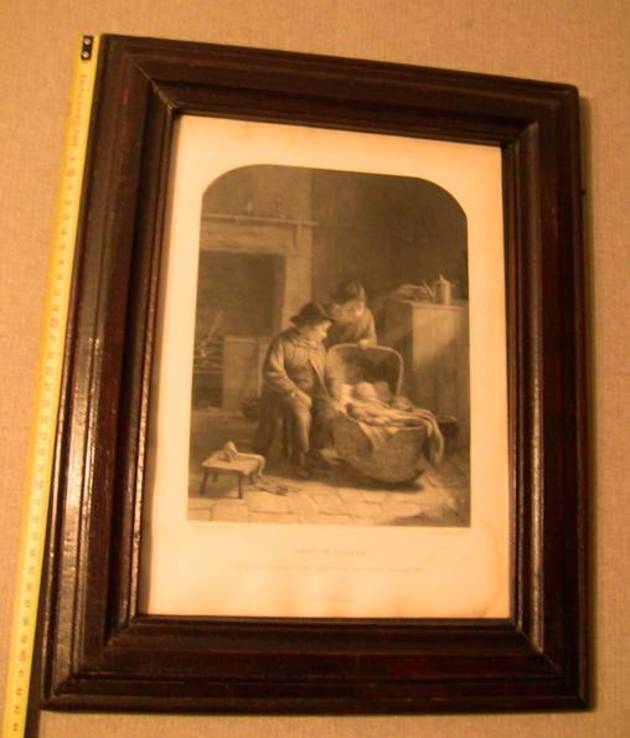 Английская гравюра в старинной раме, фото №2