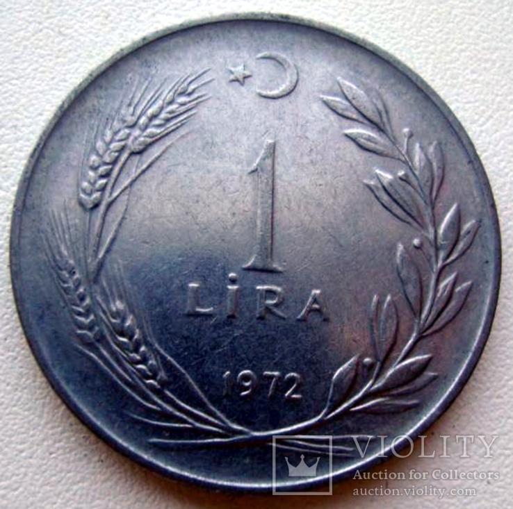 Турция 1 лира, 1972 г., фото №3