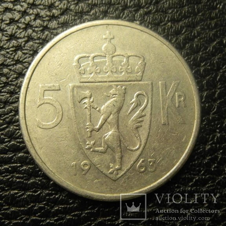 5 крон Норвегія 1963, фото №2