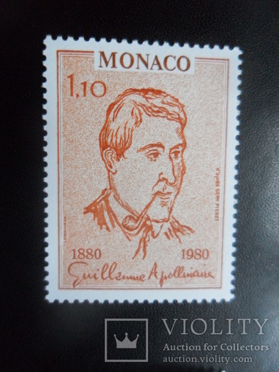 Монако. 1980 г. Аполлинер.  марка  MNH