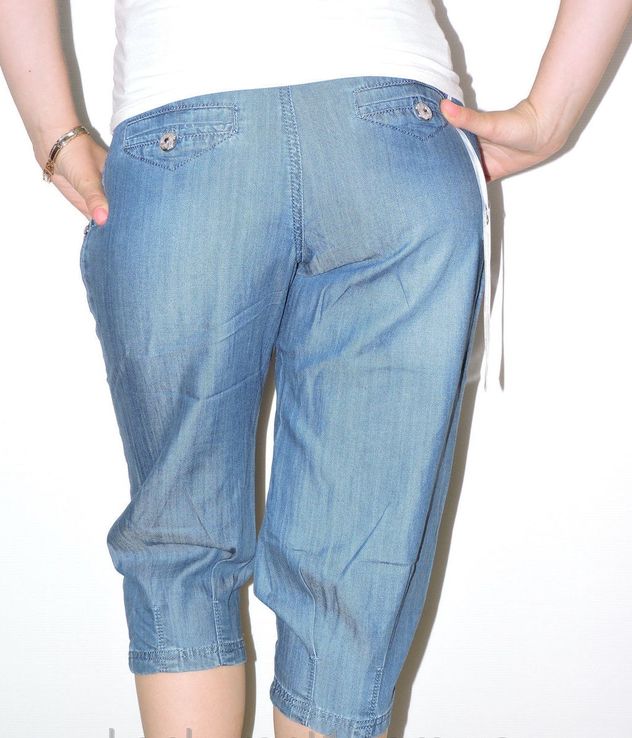 Хорошие бриджи капри облегченній джинс рр 26, фото №4
