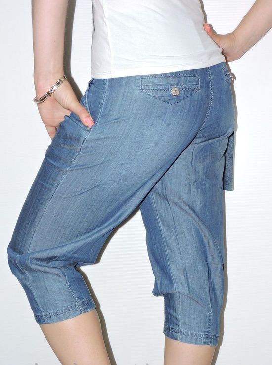 Капри бриджи облегченный джинс рр 25, фото №3