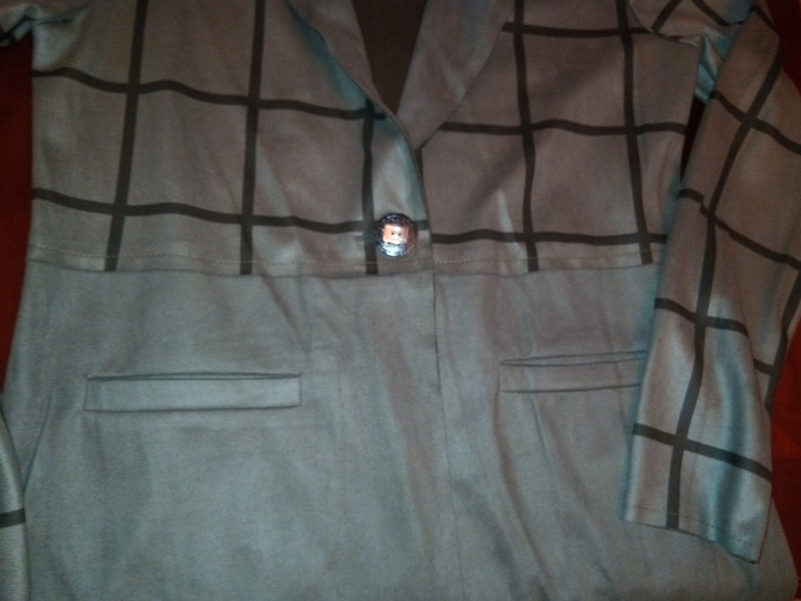 Кардиган - пиджак на весну цвет хаки, рр 46, фото №10