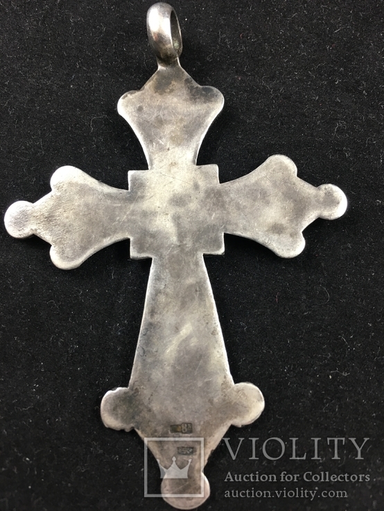 Крест серебро эмаль 84 проба, фото №3