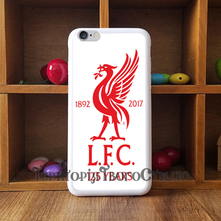 Чехол 2D силиконовый (TPU) iPhone 6/6S. Белый. Liverpool