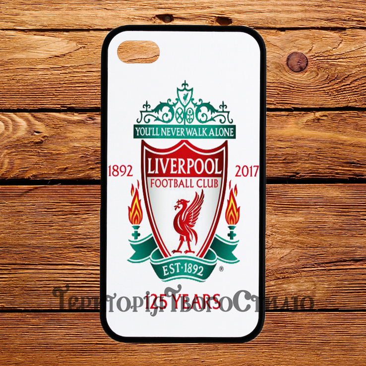 Чехол 2D силиконовый (TPU) iPhone 5/5S Черный. Liverpool