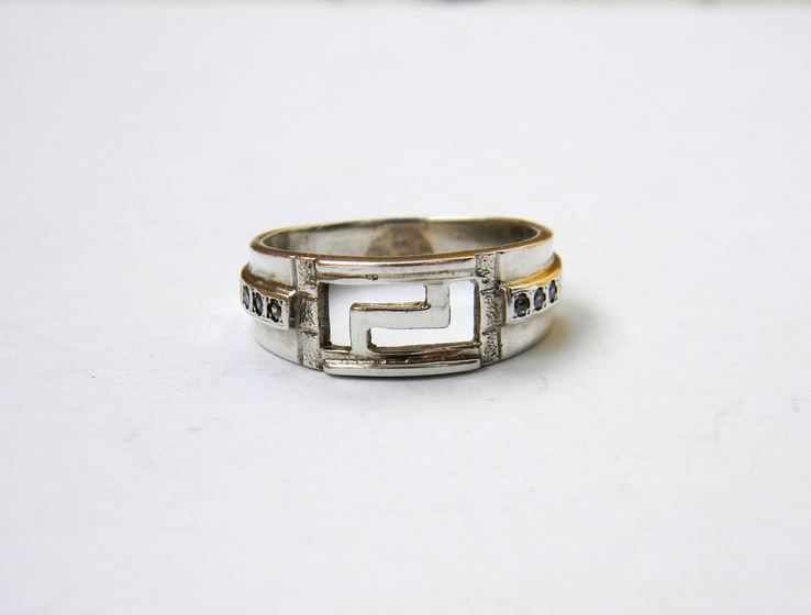 Серебряное кольцо, Серебро 925 пробы, 4,54 грамма, 18,5 размер, фото №2