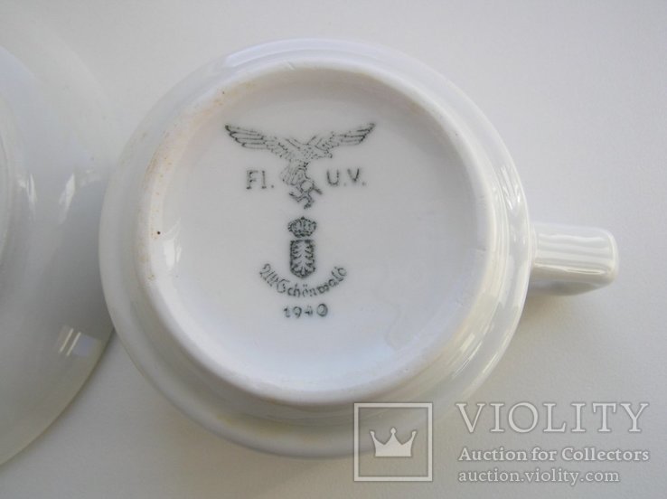 Комплект Люфт чашка+блюдце 1940, фото №6