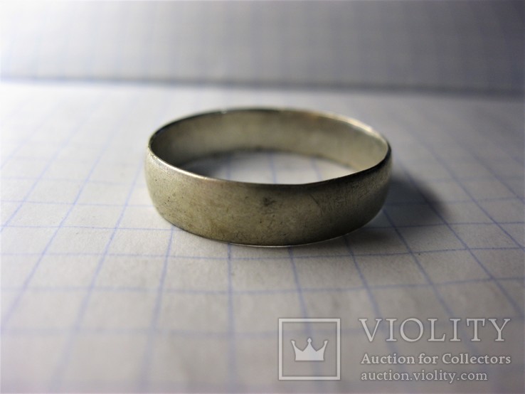 Кольцо старинное серебро обручальное, фото №3
