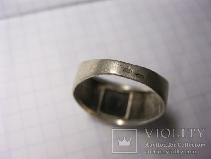Перстень 925 пр с чёрным камнем, фото №3