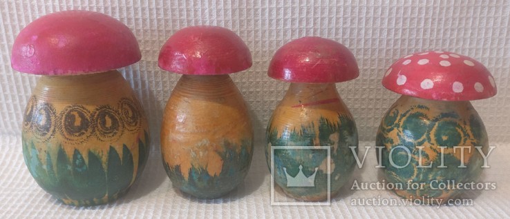 Набор из 4 декоративных грибов - Дерево времен СССР