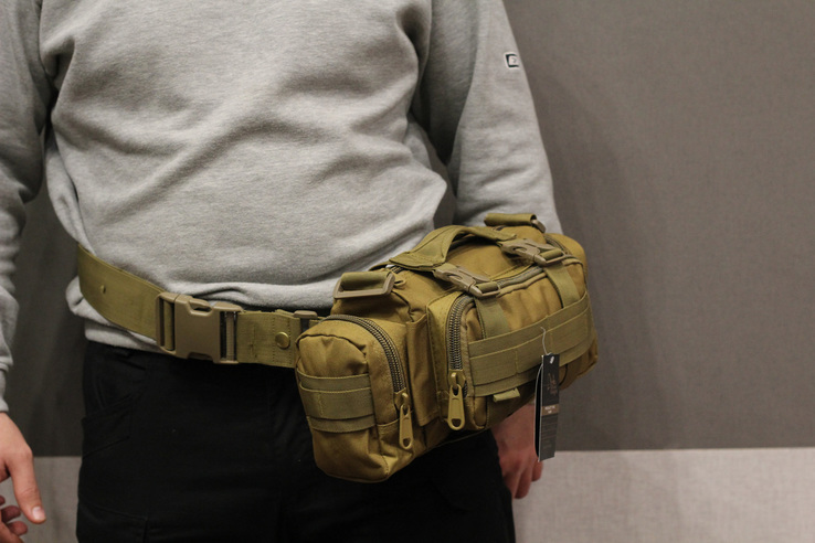 Тактическая универсальная (поясная, наплечная) сумка Silver Knight песок, фото №2