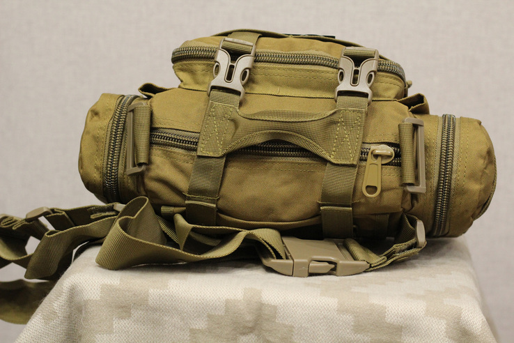 Тактическая универсальная (поясная, наплечная) сумка Silver Knight песок, фото №11