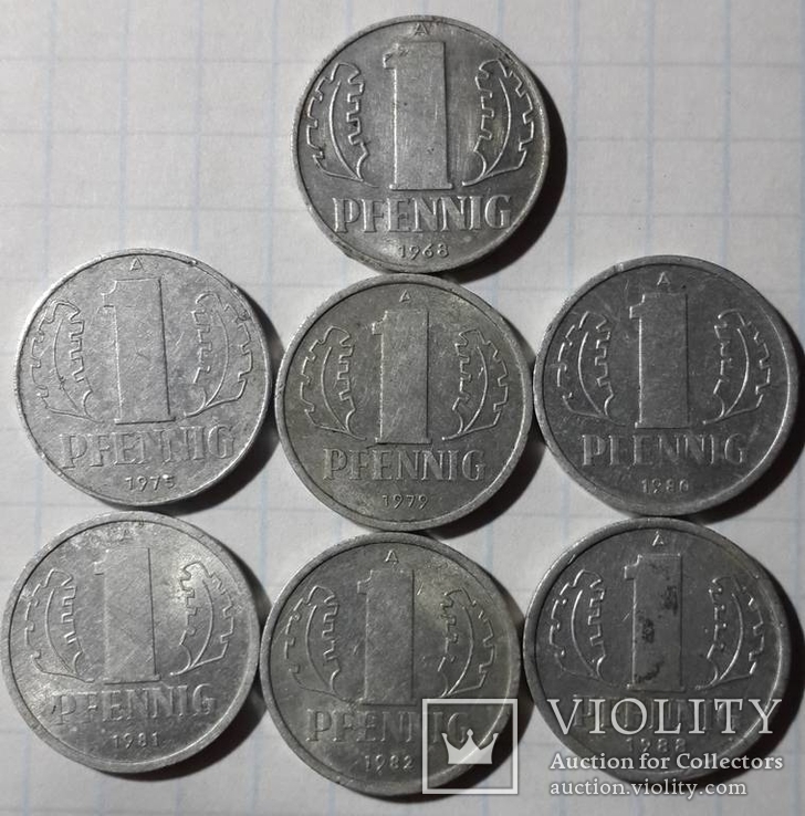 1 pfennig  7шт.