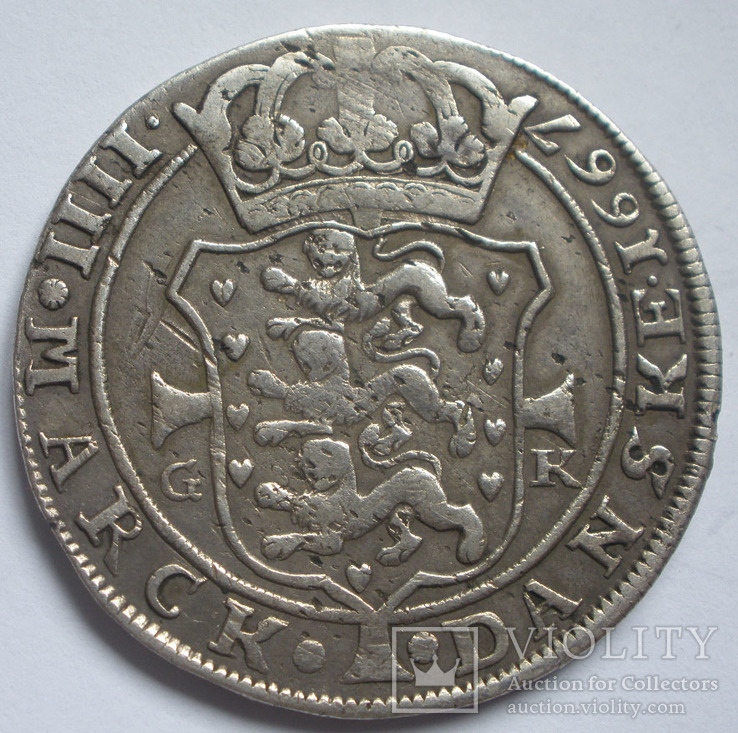 4 Mark Dansk 1667 Frederik III, фото №3