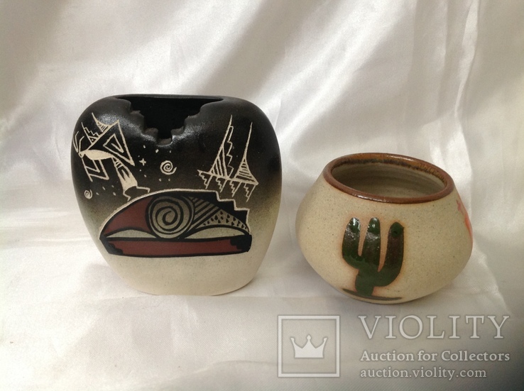 Две керамические вазочки навахо, фото №2